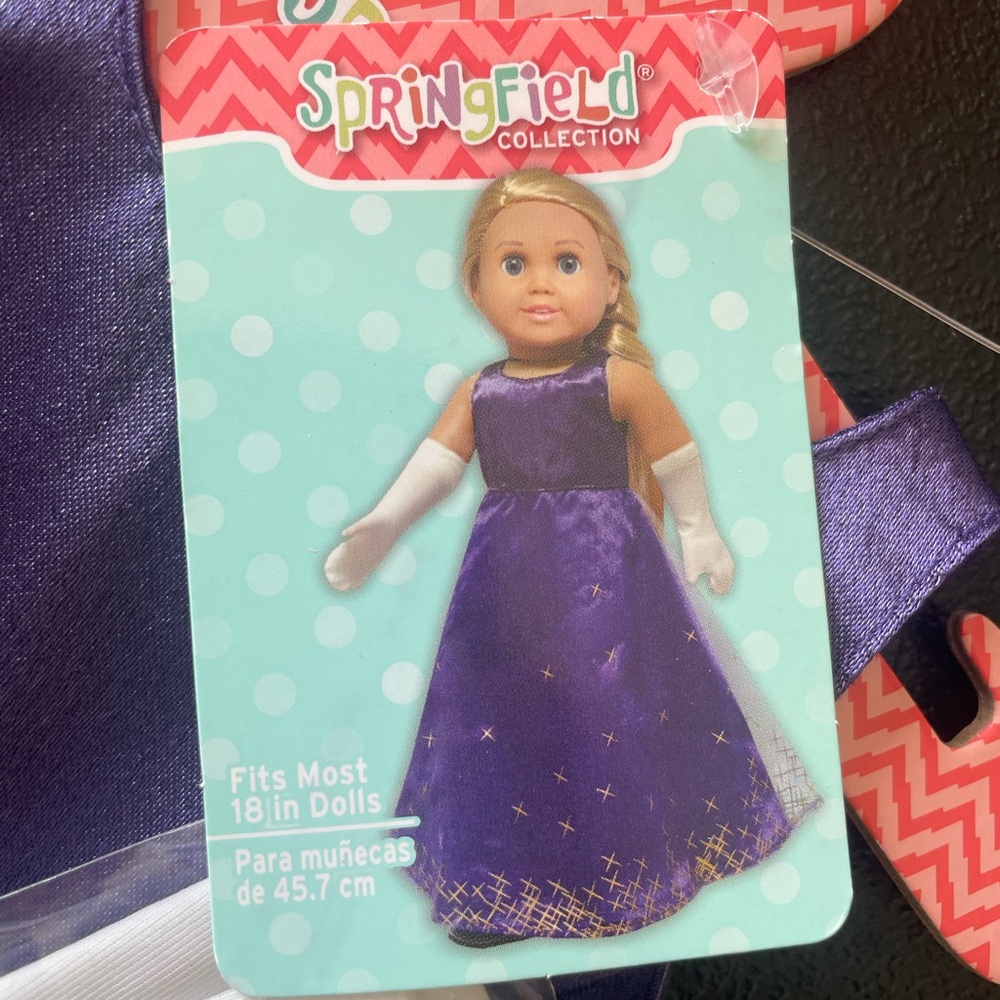 NWT fancy dress with gloves and shoes to fit 18”doll